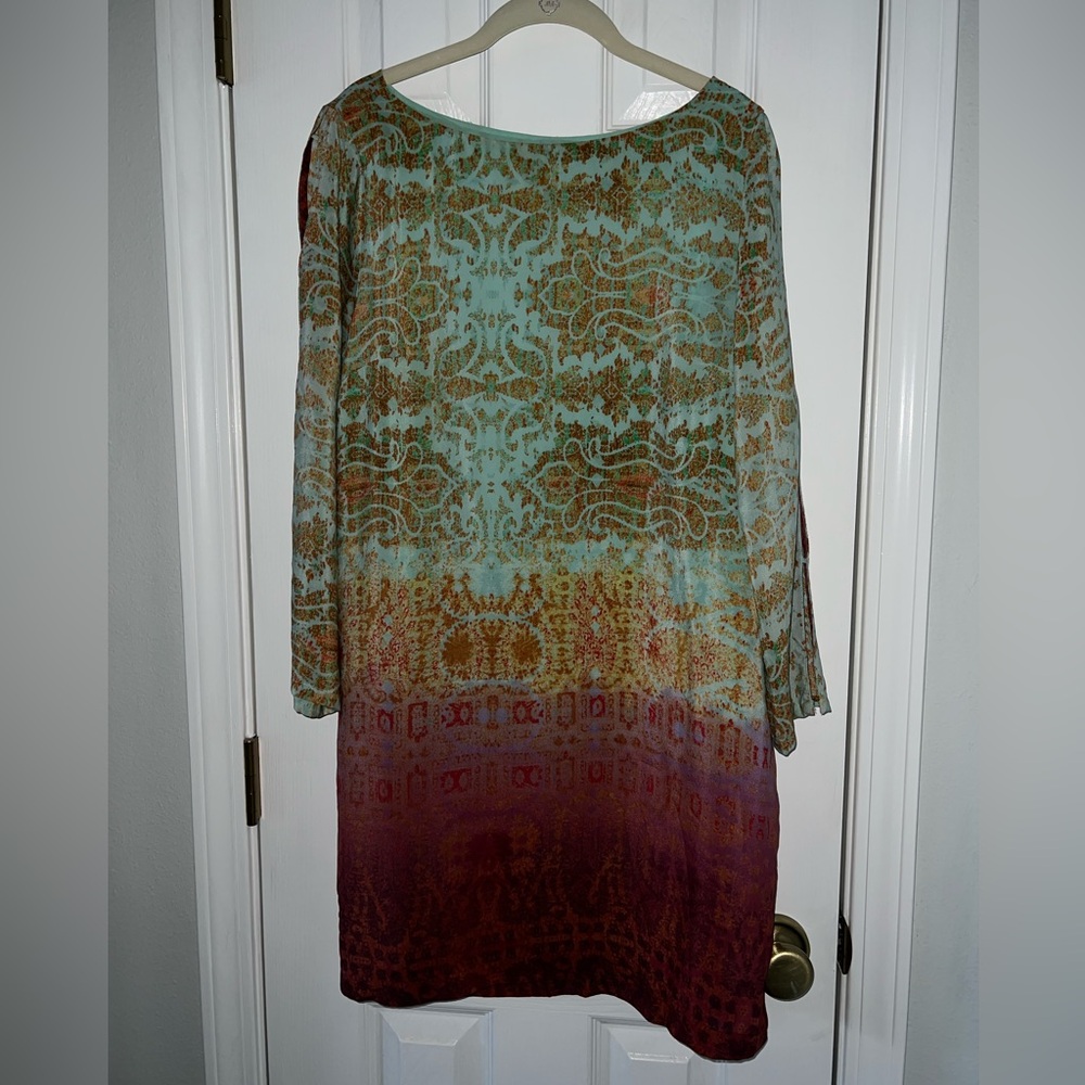 Anthropologie Maeve Cleome Silk Dress Medium